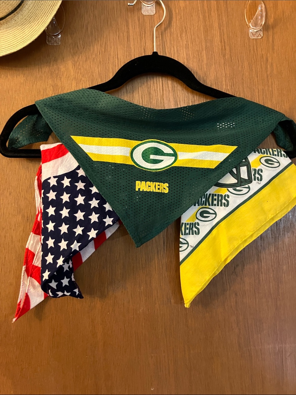 Bundle of 3 pet bandannas  Green Bay Packers and Patriotic
